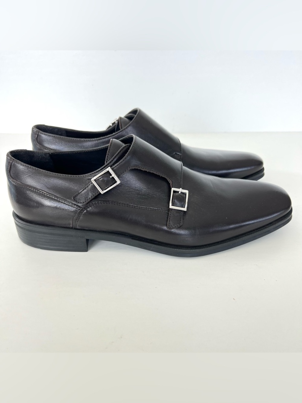 BRUNO MAGLI Paro Dark Brown Structured Buckle Strap Dress Shoes Oxford Sz 11 M - Picture 2 of 13